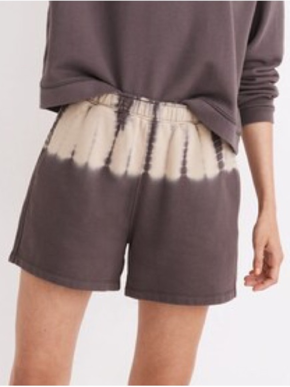 NWT Madewell Tie-Dye Cotton Sweatshorts Size XXS Purple & Cream $59.50 NB322